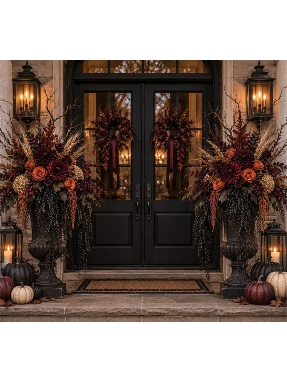Black Hanging Vine 10 Stem Gothic Halloween Greenery 28 Inch Faux Trailing Plant